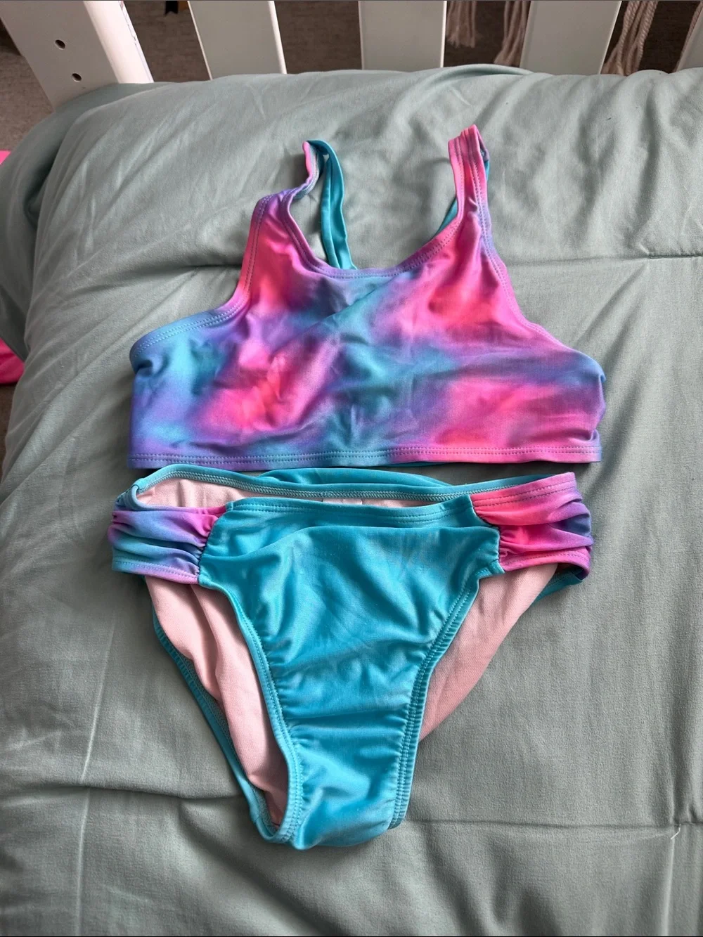 More Than Magic Pink & Blue Tie-Dye 3-Piece Kids Swim Set